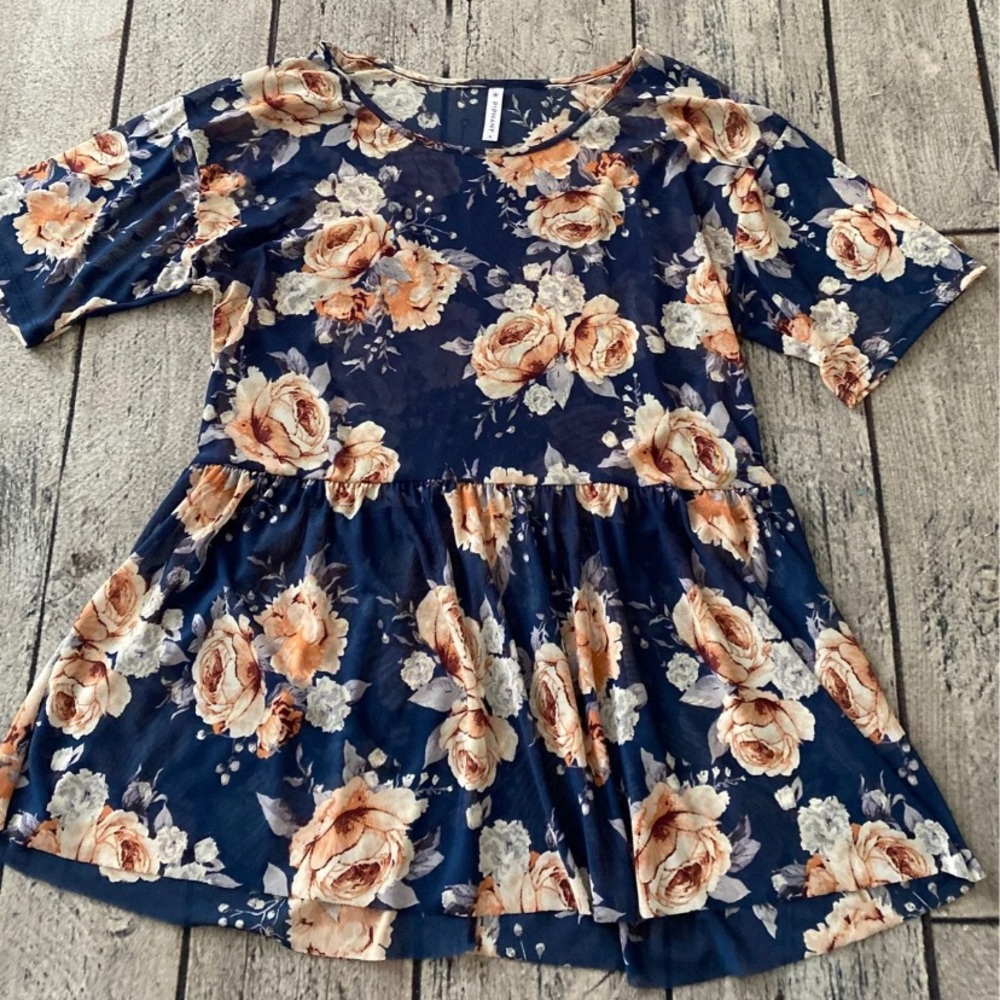 Summer Cottage Floral Peplum Top